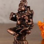 Pure Copper Relaxed Sita Ram Idol | 4" (10.2 cm) Height | 0.45 kg Premium Sacred Art | Serene Divine Couple | Traditional Temple Grade Murti